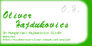 oliver hajdukovics business card